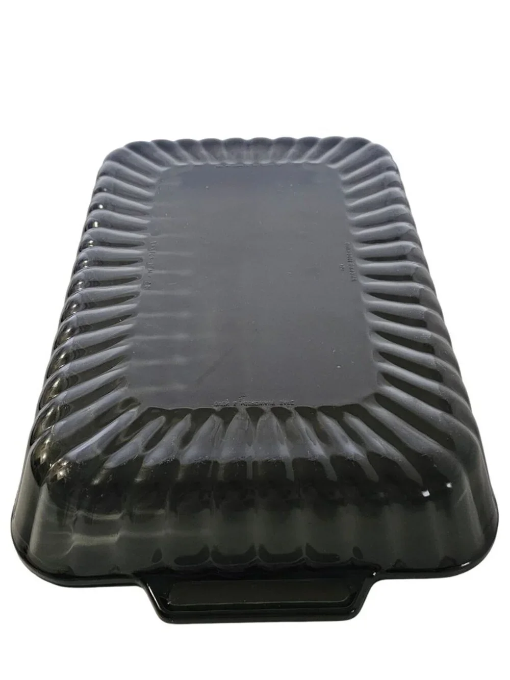 Anchor Hocking Grey Glass Baking Dish 5qt Oversized Charcoal Ribbed Lasagna Pan
